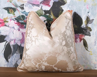 Luxury Italian Silk Pillow Cover – Rubelli Venetian Lampas, 20x20