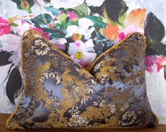 16"x24" Rubelli Goldfinger silk pillow - golden Venetian silk brocade - high end Rubelli Donghia fabric - lumbar accent throw pillow cover