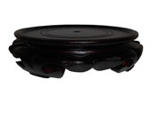 Dark Red Mahogany Color Lotus Design Vase Stand