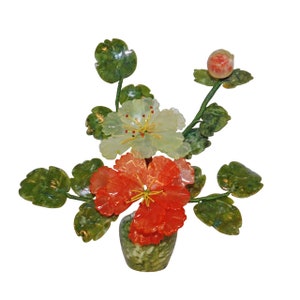 Oriental Hardstone Blossom Flower Pot