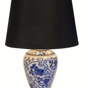 24&quot;H Blue and White Floral Painted Porcelain Table lamp