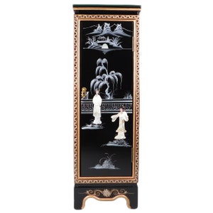 Oriental Pedestal with Pearl Inlaid in Gold, Black, or White Lacquer