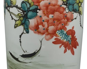 Chinese Porcelain Modern Vase Hand painted Wysteria