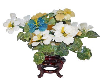 Oriental Stone Carved Flower Bouquet