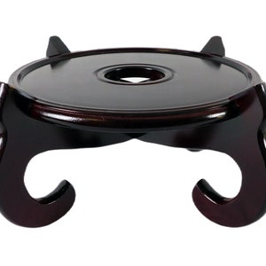 Dark Mahogany Color 4-Legged Oriental Fish Bowl Planter Stand