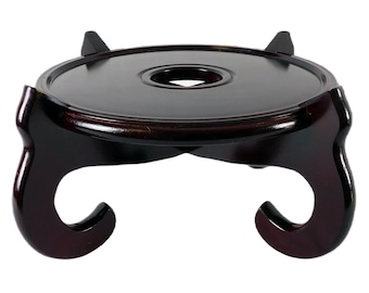 Dark Mahogany Color 4-Legged Oriental Fish Bowl Planter Stand