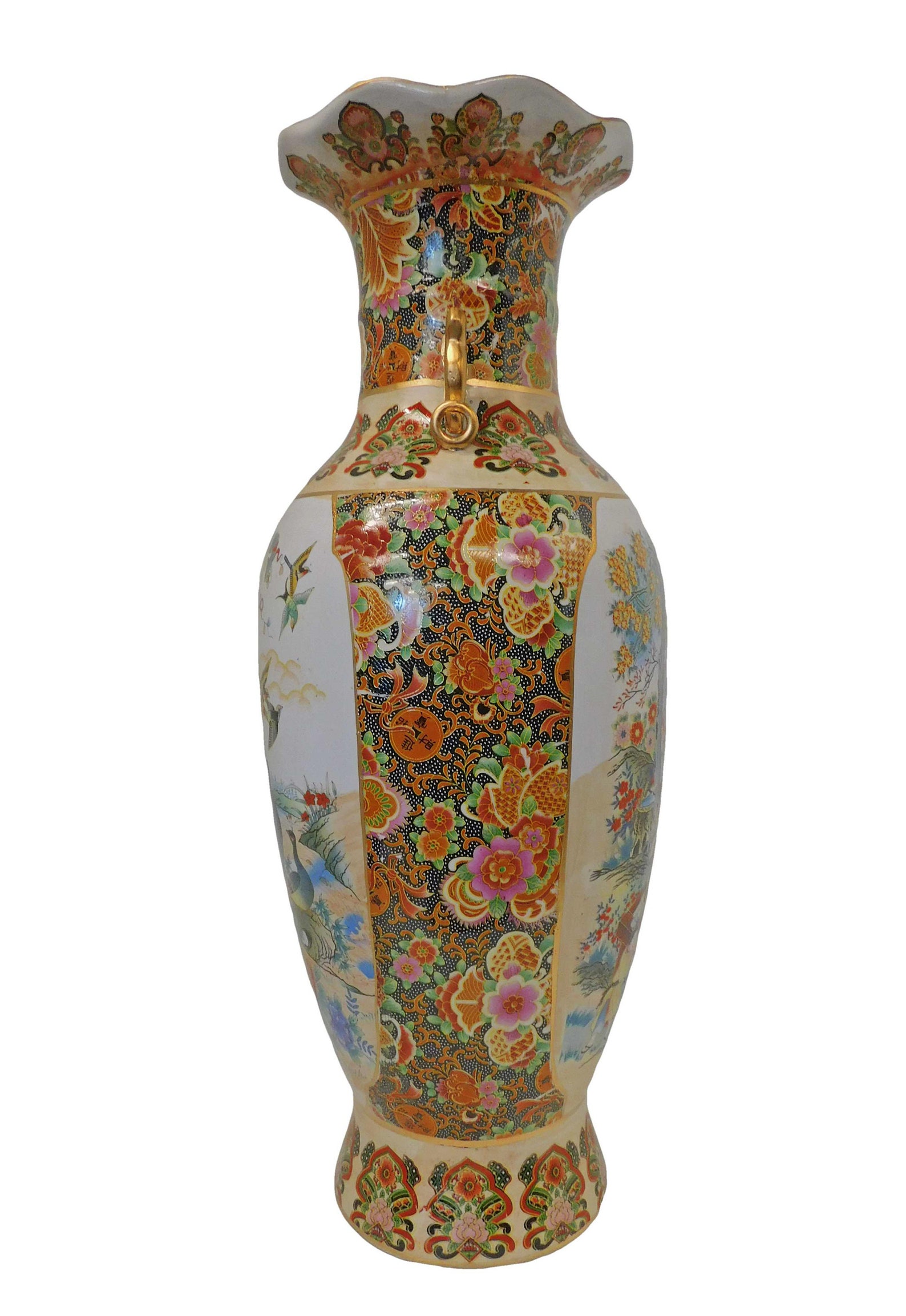 Japanese Satsuma Fluted Vase With Handles Etsy