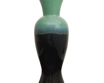 25"h. elegant vietnamese porcelain vase in 2-color glaze drip