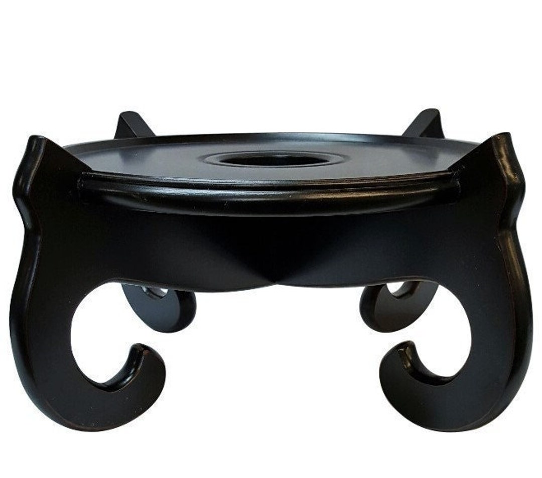Black Chinese Fish Bowl/planter Stand Etsy