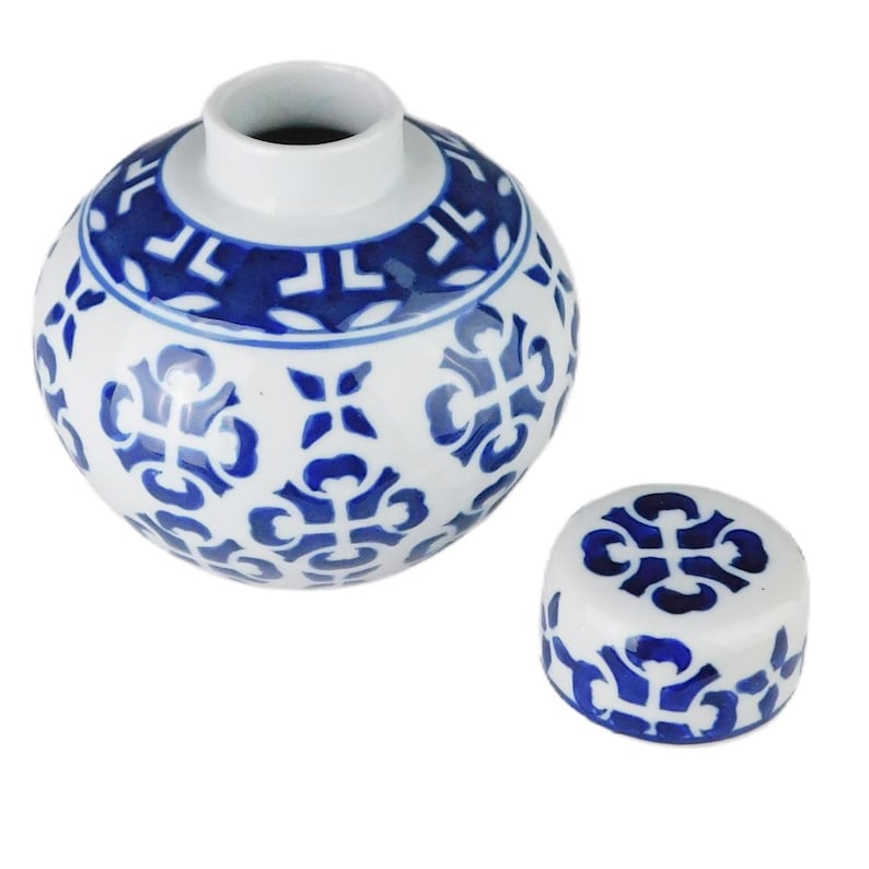 5"h. blue and white ginger jar from oriental furnishings image 7