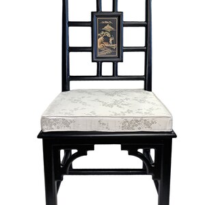 Carved Oriental Chair with Hand Painted Oriental Landscape