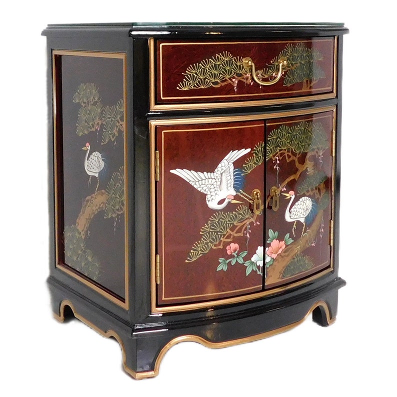 20 Oriental End Table Solid Philippine Mahogany Black Etsy