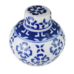 5"h. blue and white ginger jar from oriental furnishings image 2