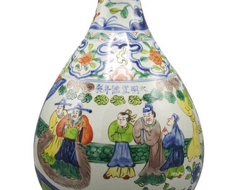 Chinese Vase Garlic Shaped Famile Vert