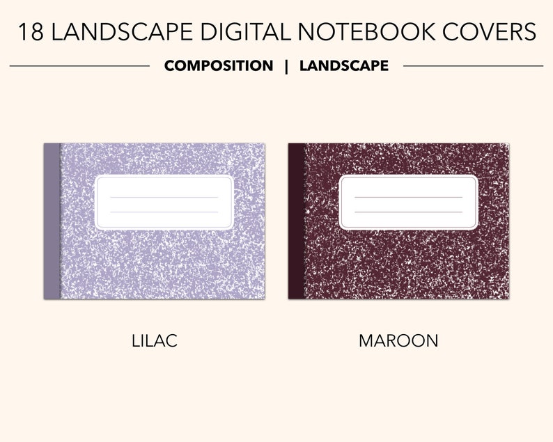18 COMPOSITION Digital LANDSCAPE COVERS goodnotes notebook Etsy