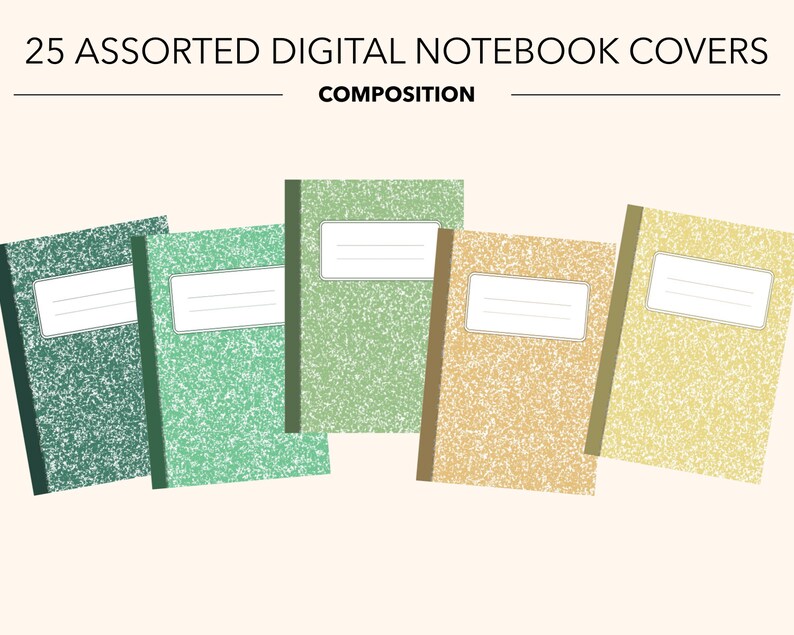 25 COMPOSITION Digital Notebook COVERS Composition Notebook Etsy