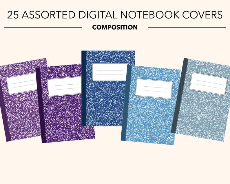 25 COMPOSITION Digital Notebook COVERS Composition Notebook Etsy