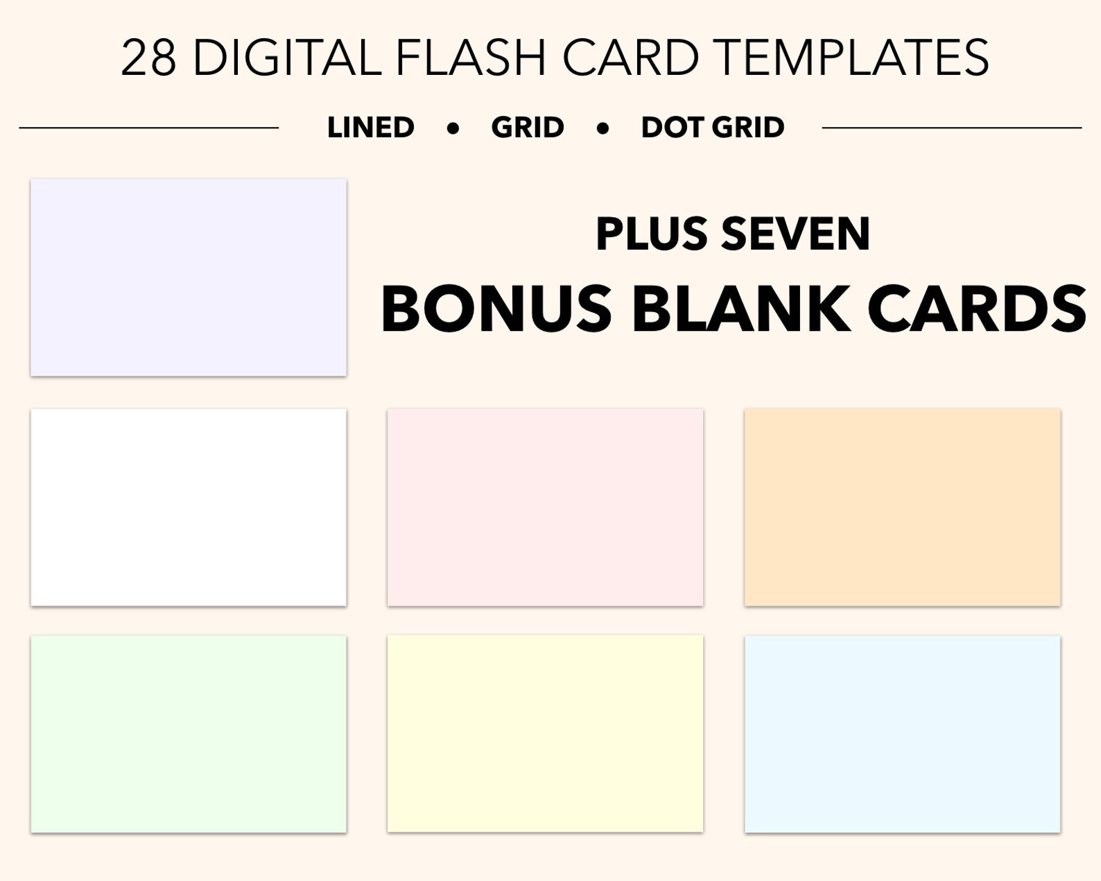 28 Digital FLASH Card Templates INDEX /FLASH Grey Blue Etsy