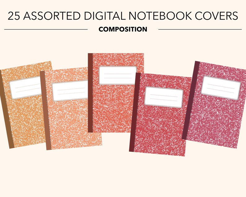 25 COMPOSITION Digital Notebook COVERS Composition Notebook Etsy