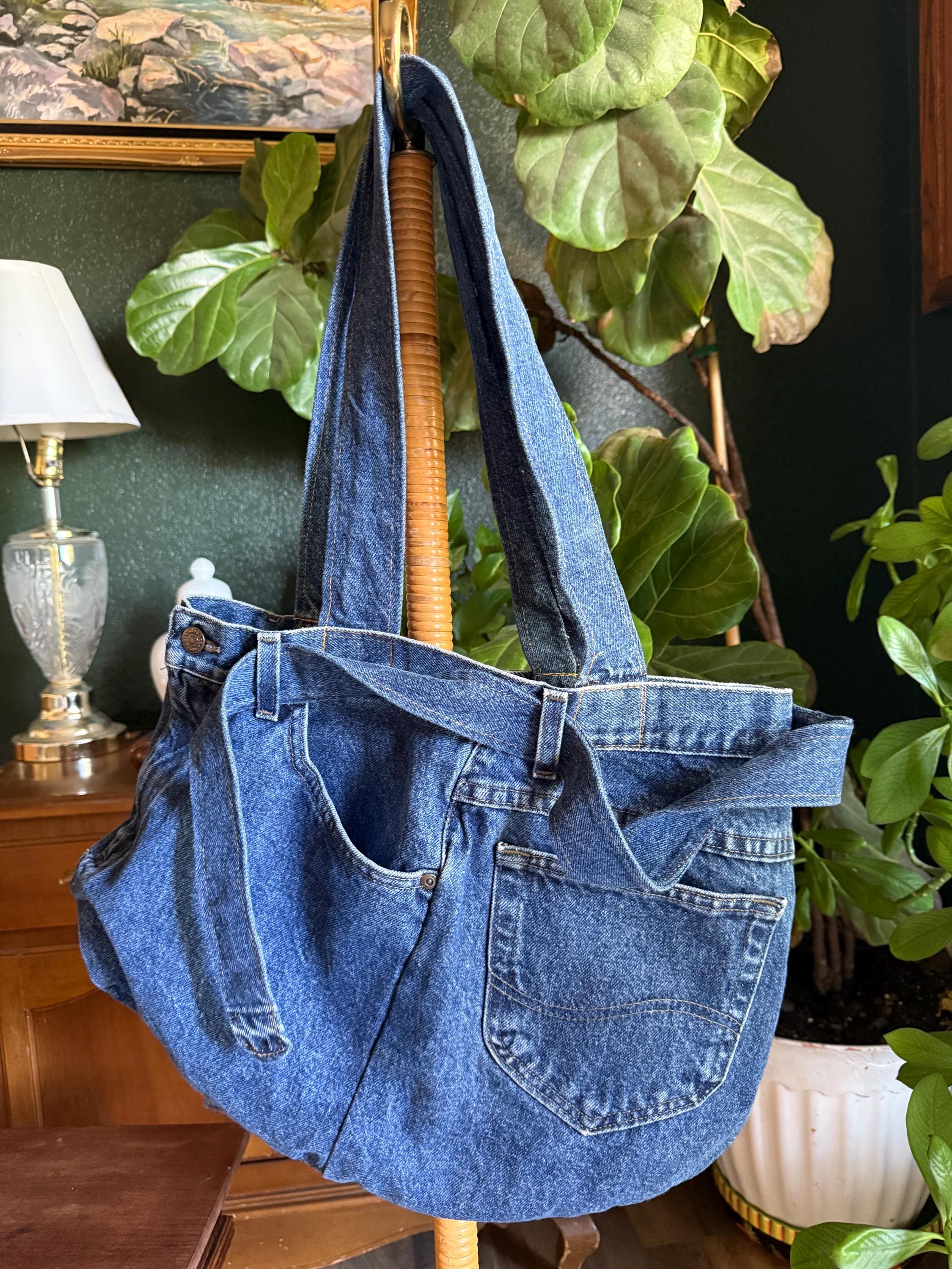 バッグ 8~90s Lee denim leather Boston bag Buy Womens Butter Flower Denim Boston Bag