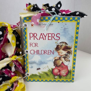 Prayers For Children, #2, Little Golden Book Dated 2002, Junk Journal, Altered Book, Ring Bound