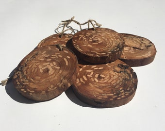 Buggy wood cookie ornaments