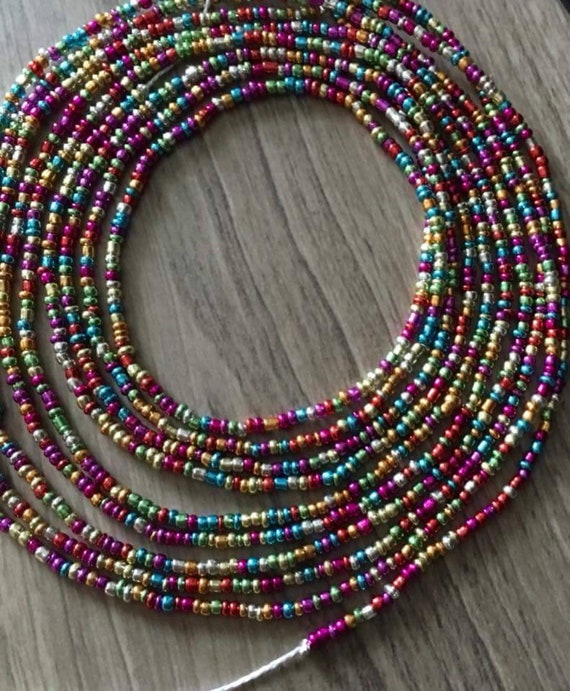 rainbow waist beads