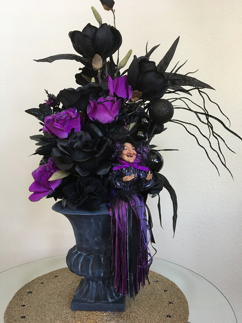Witch Halloween Silk Floral Arrangement Etsy