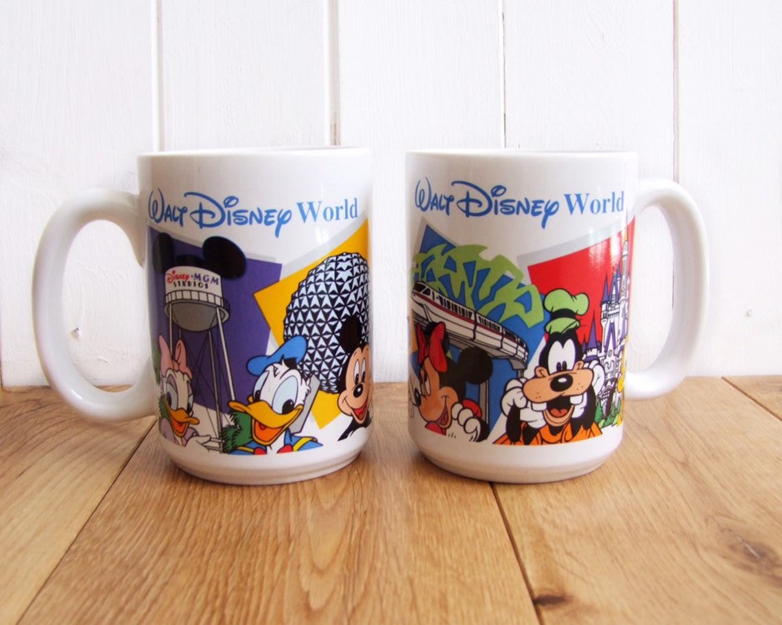 90s Disney Mom and Dad Mugs Vintage Disney Mugs Walt Etsy