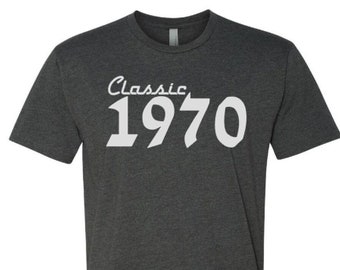 Custom Year...50th Birthday T-Shirt,Birthday Gift for Him,Vintage 1970 Aged T-Shirt,Classic born in 1970 ,Personalized  Retro Birthday Shirt