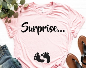 Pregnancy Announcement T-Shirt,Surprise  Pregnancy Reveal,Baby Reveal To Husband ,Pregnancy Announcement to Grandma