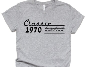 Custom Year...50th Birthday T-Shirt,Birthday Gift for Him,Vintage 1970 Aged T-Shirt,Classic Born in 1970 ,60th Personalized Birthday Tee