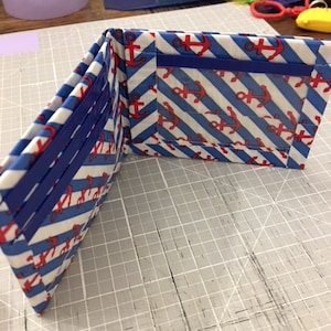 Sailor & Navy Azul BiFold Ducktape Monedero! Ddd