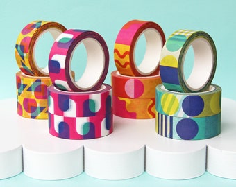 Washi Tape Set of 4 Rolls ~ 4 x Mixed Designs of Patterned Paper Tape