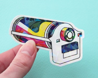 Holographic Risograph Drum Sticker - Shiny Vinyl Sticker