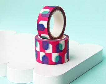 Washi Tape - Pink & Blue Patterned Paper Tape