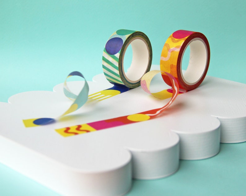 Washi Tape Set of 4 Rolls 4 x Mixed Designs of Patterned Paper Tape zdjęcie 3