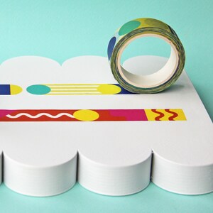 Washi Tape Set of 4 Rolls 4 x Mixed Designs of Patterned Paper Tape image 6