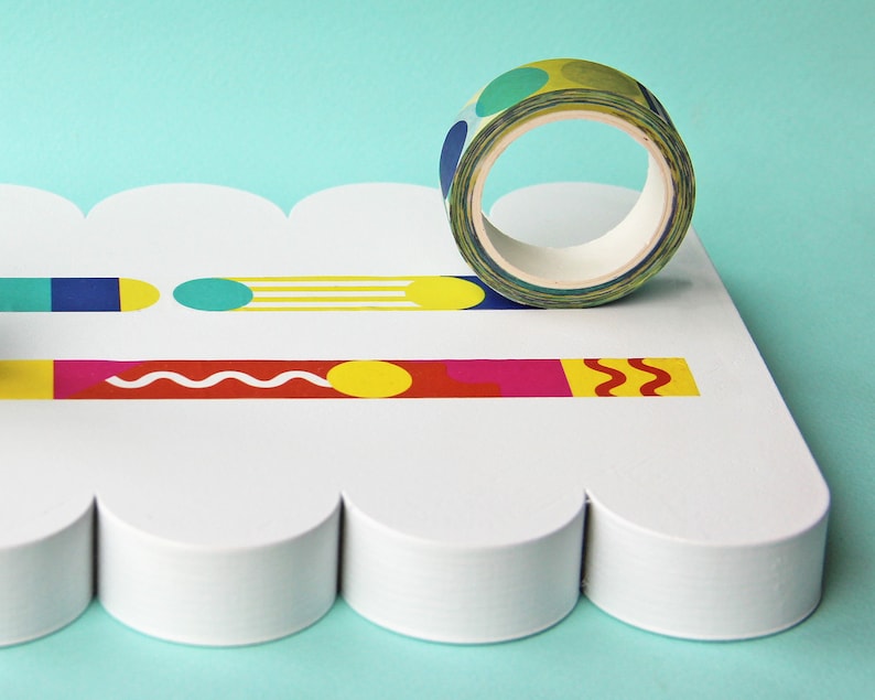 Washi Tape Set of 4 Rolls 4 x Mixed Designs of Patterned Paper Tape zdjęcie 6