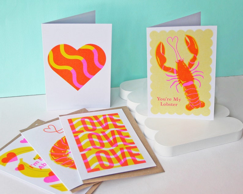 Love Card Bundle 5 Card Deal of Love Themed Cards for Anniversary's, Weddings, Birthdays Bild 5