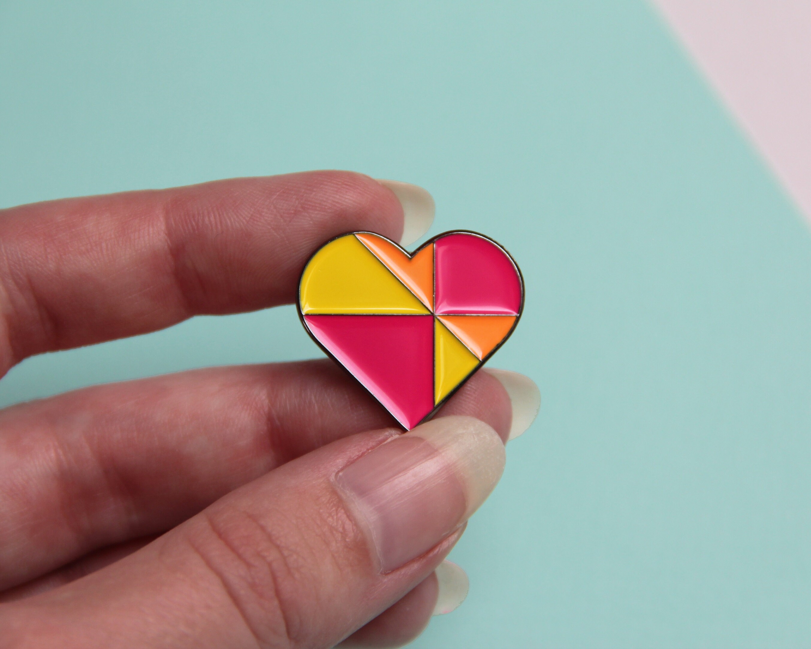 HEART BUNDLE BOX Enamel Heart Pin Risograph Card & Mini | Etsy