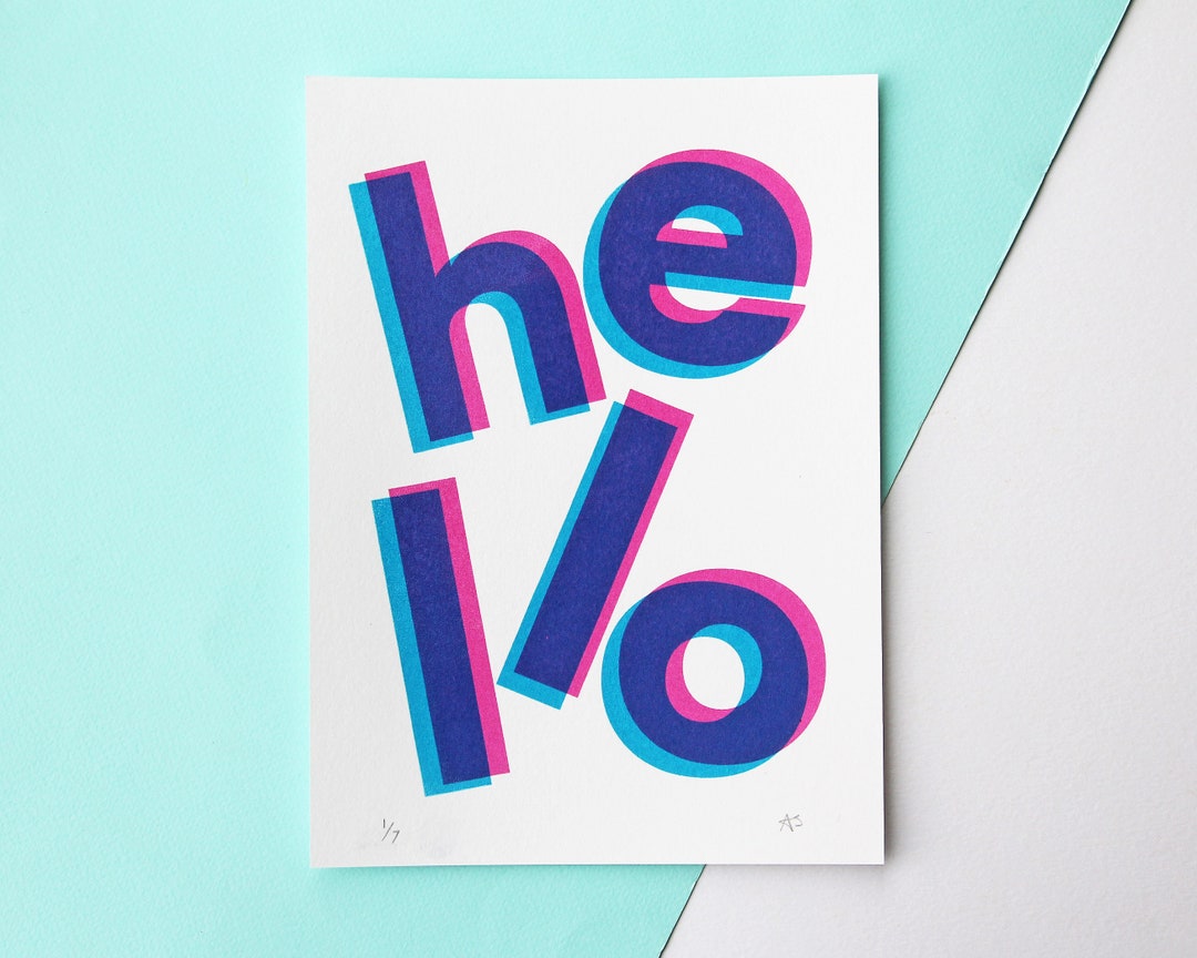 Print Hello Insert Value Hello Print, Limited Edition Screen Print (004) - Etsy