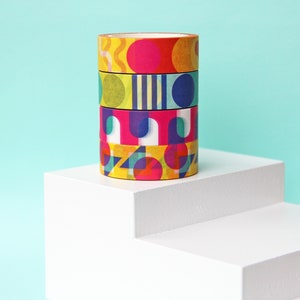 Washi Tape Set of 4 Rolls 4 x Mixed Designs of Patterned Paper Tape zdjęcie 4