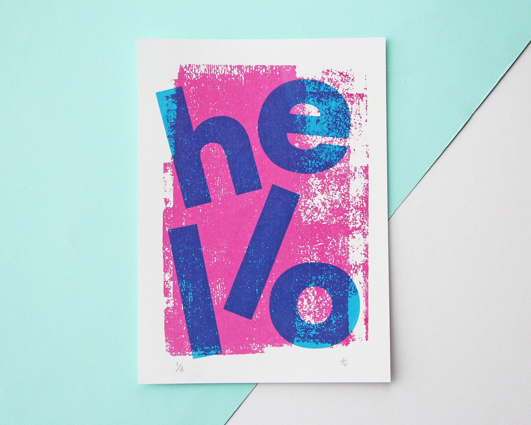 Print Hello Insert Value Hello Print, Limited Edition Screen Print (002) - Etsy