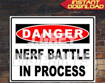 Printable Nerf Battle Sign - Nerf Decor | Nerf Battle Signs | Nerf Battle Decor | Nerf War Party | Nerf Signs | Nerf Games