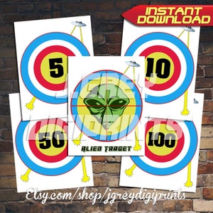 Printable Alien Target - Nerf Targets | Nerf Games | Nerf Battle Signs | Nerf Battle Decor | Nerf War Party | Nerf Signs