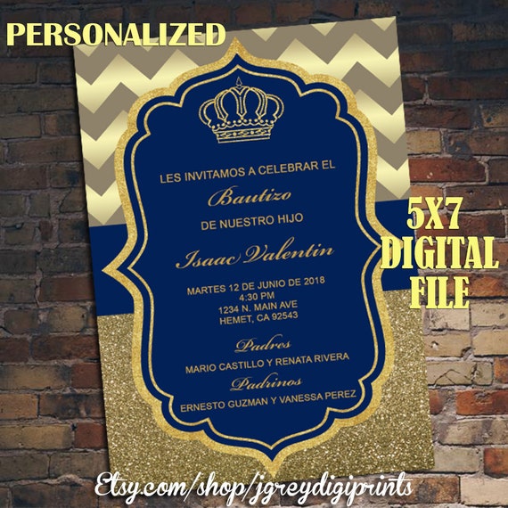 royal blue prince invitations