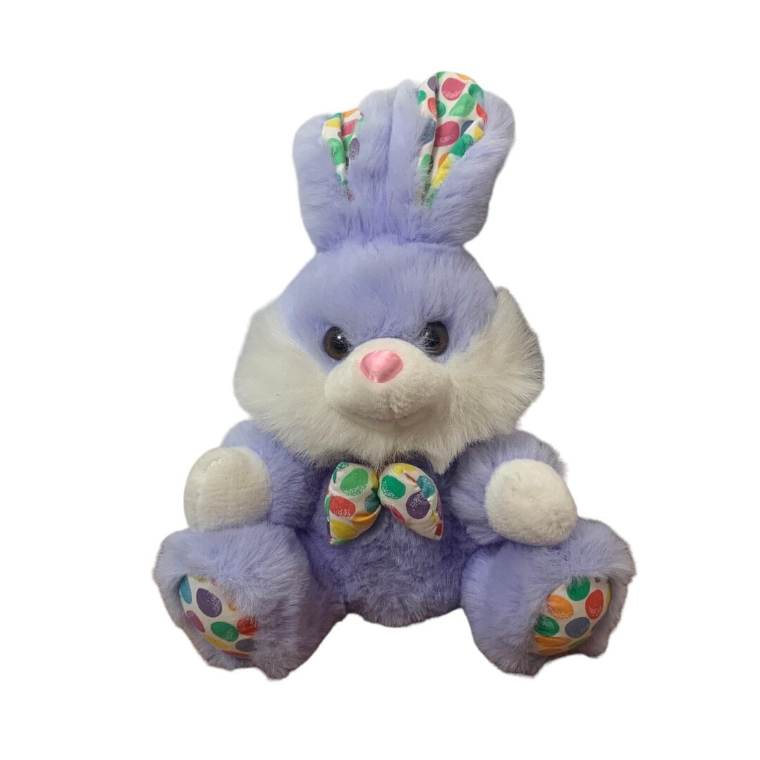 Vintage Purple Rabbit Plush Jellybean Bunny Stuffed Animal Pastel Lilac ...