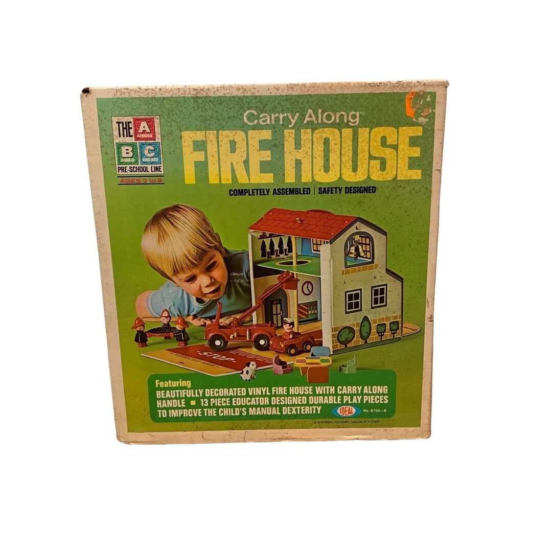 1970s Ideal Carry Along Toy Firehouse Playset Vintage NIB W/ Etsy