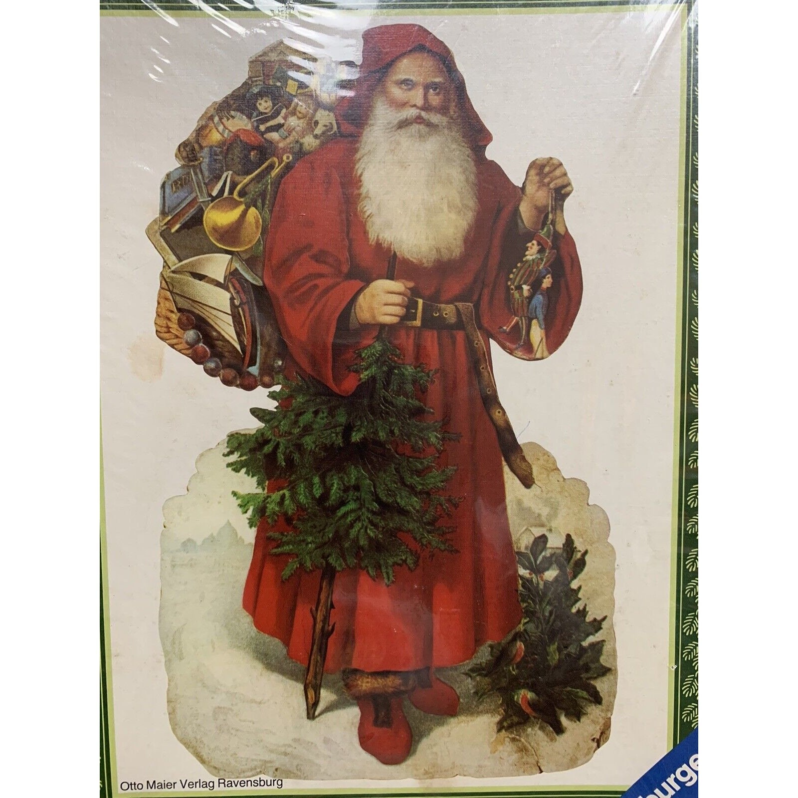 1981 HALLMARK AMBASSADOR SANTA MERRY CHRISTMAS 500 PIECE JIGSAW PUZZLE & BOX 